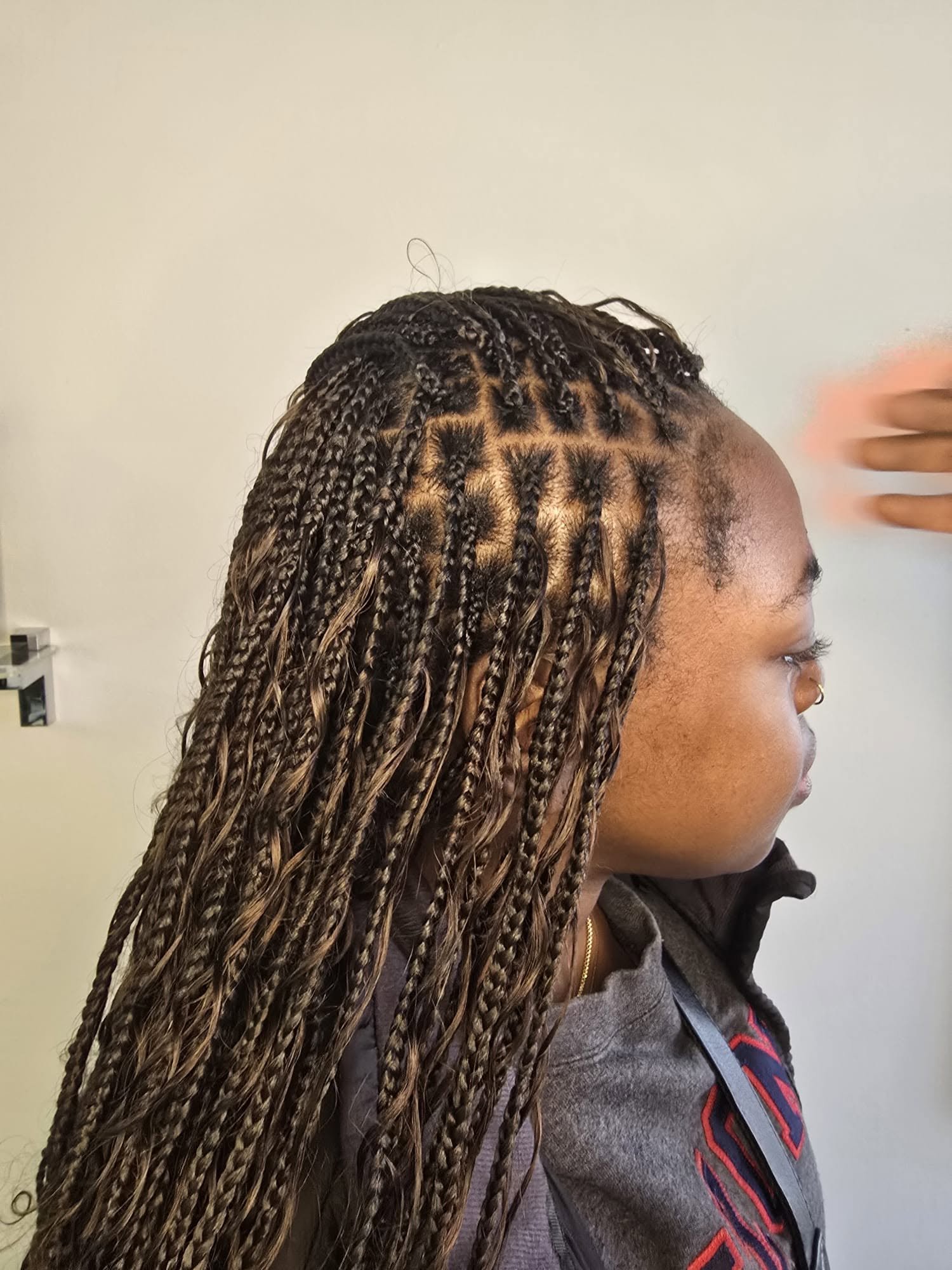 Professional hair braiding result